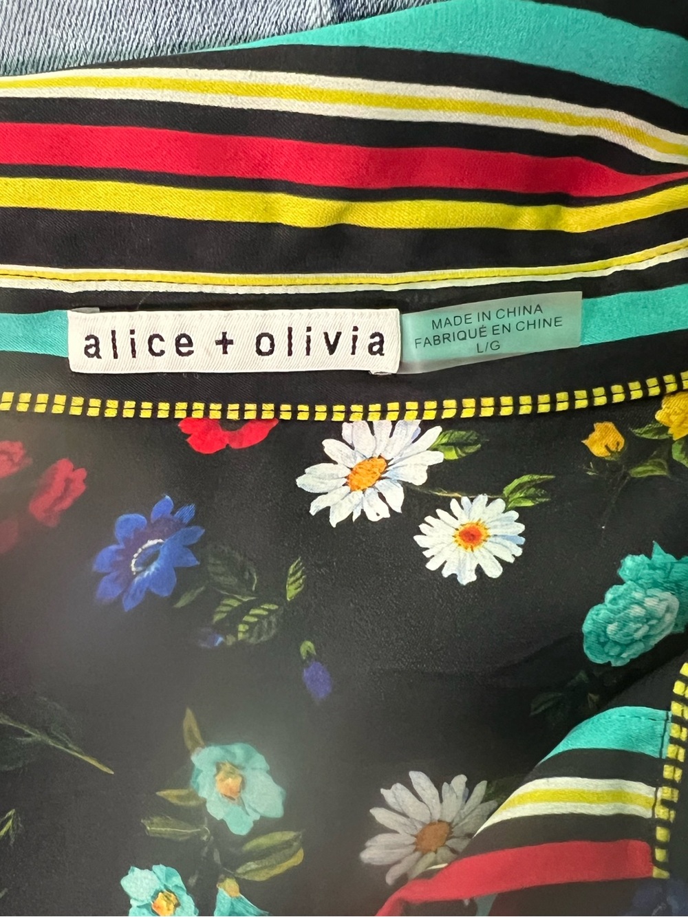EUC Alice + Olivia Lalita Tropical Floral Print Lined Mini Dress Size Large - Picture 8 of 10